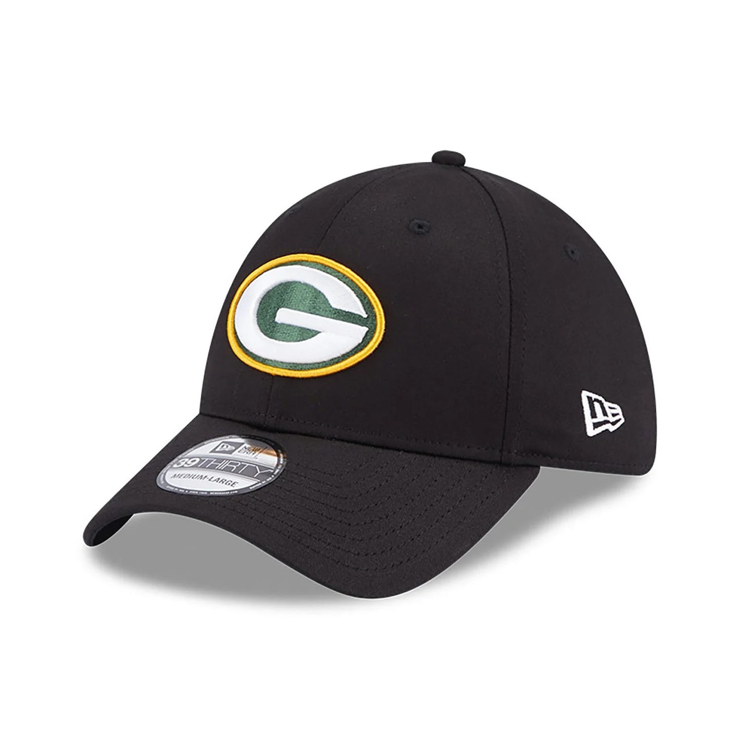 NEW ERA 39thirty kappe green bay packers stretch fit, Schwarz