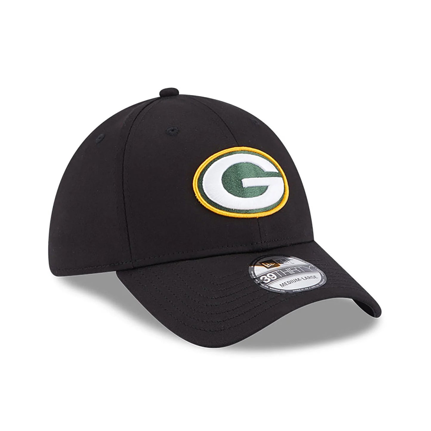 NEW ERA 39thirty kappe green bay packers stretch fit, Schwarz