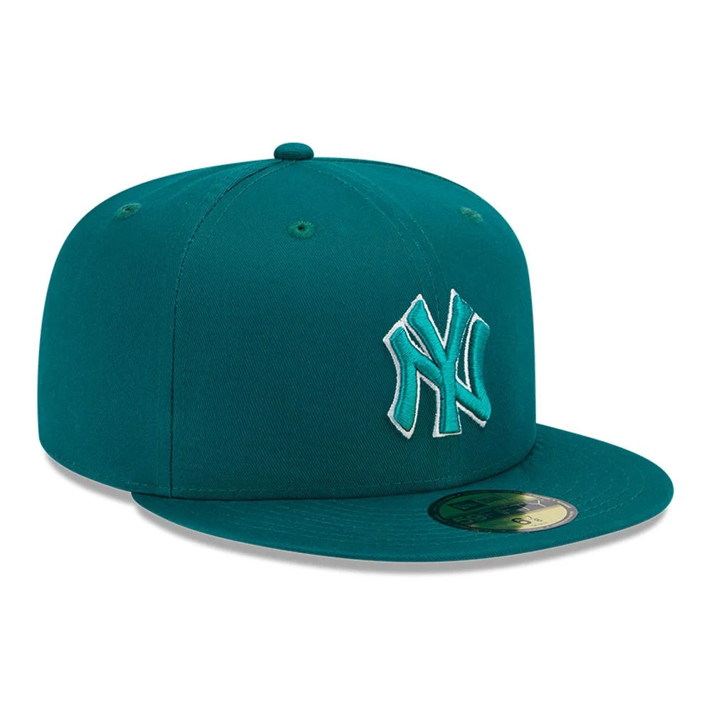 NEW ERA 59fifty kappe new york yankees team outline, Grün