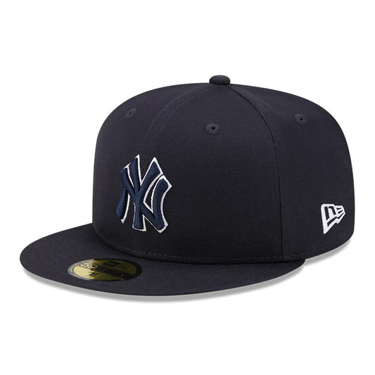 NEW ERA 59fifty kappe new york yankees team outline, Blau