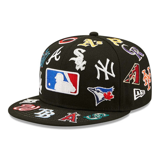 NEW ERA 59fifty kappe MLB multi team logo, Schwarz