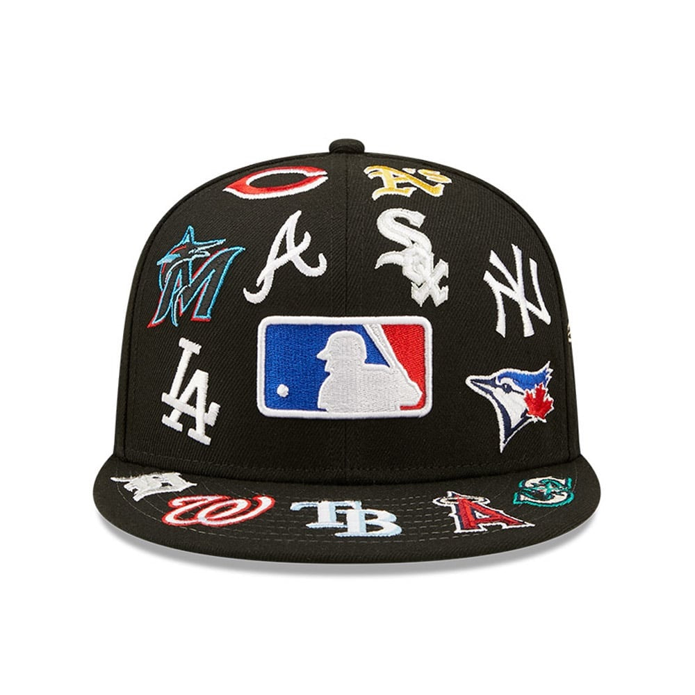 NEW ERA 59fifty kappe MLB multi team logo, Schwarz