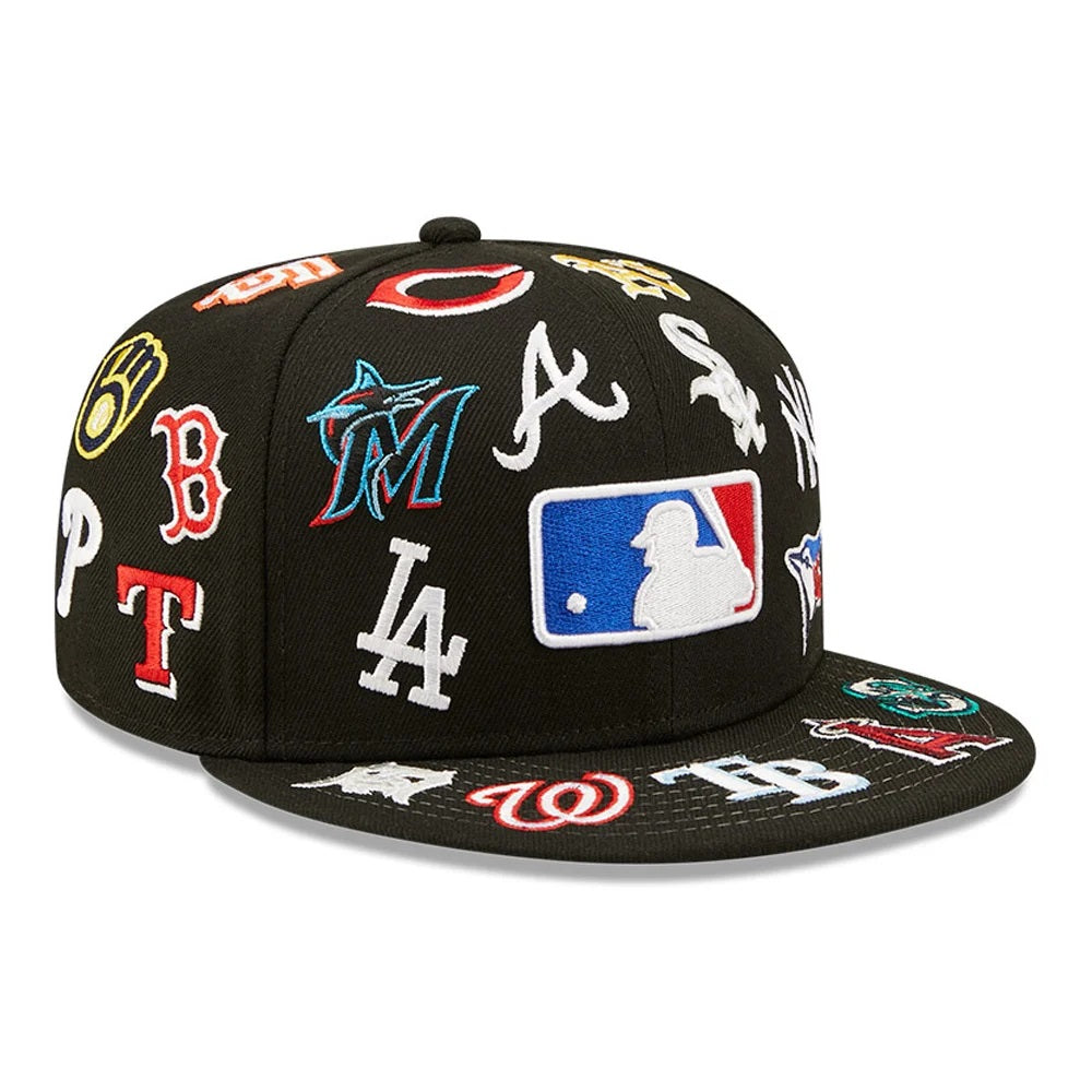 NEW ERA 59fifty kappe MLB multi team logo, Schwarz