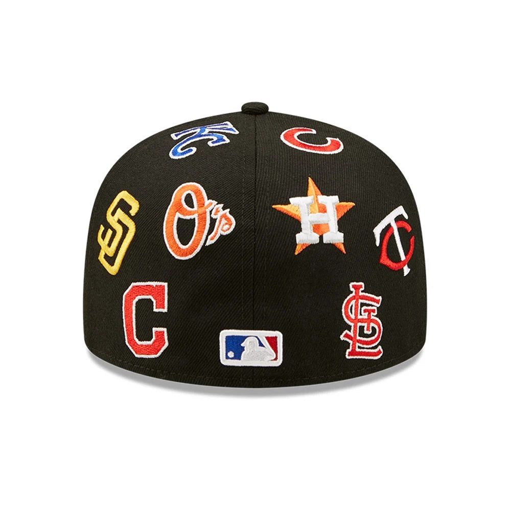 NEW ERA 59fifty kappe MLB multi team logo, Schwarz