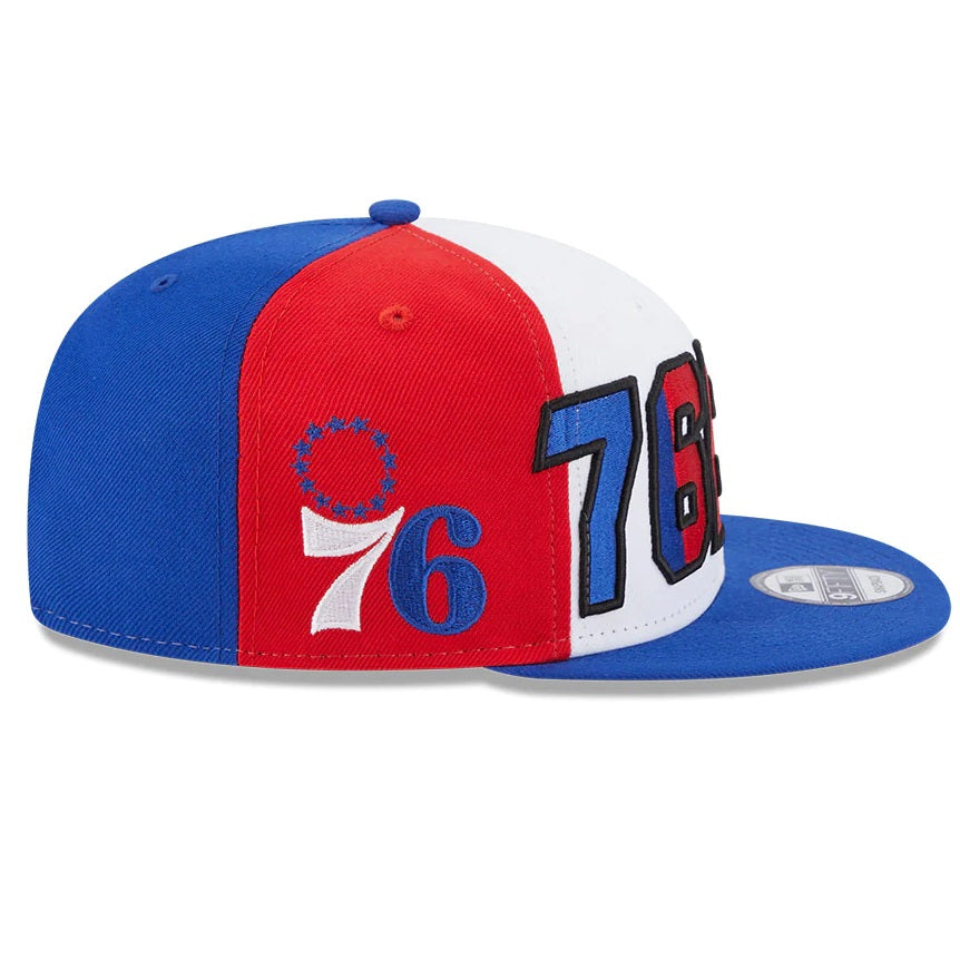 NEW ERA 9fifty kappe philadelphia 76ers nba back half, Blau