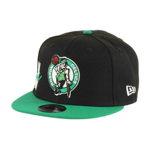 NEW ERA 9fifty kappe boston celtics side font, Schwarz