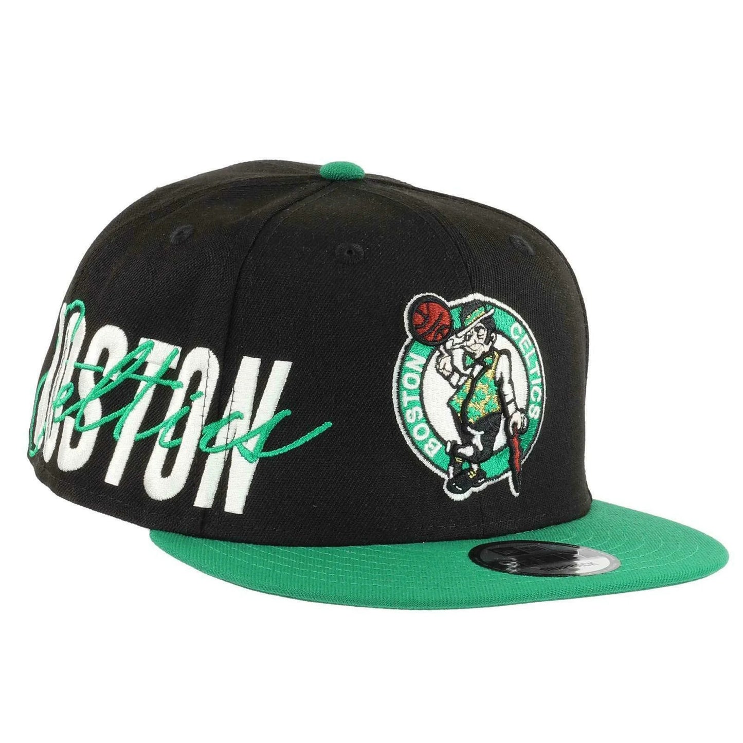 NEW ERA 9fifty kappe boston celtics side font, Schwarz