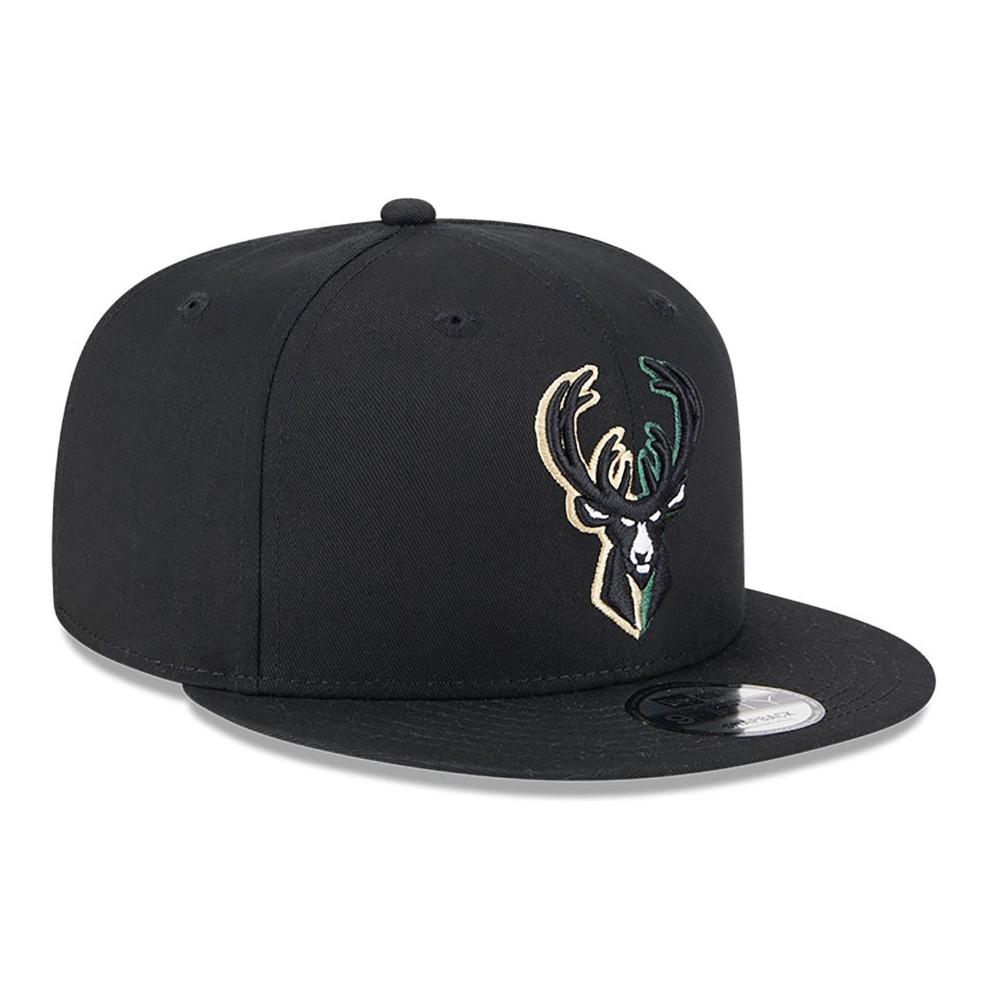 NEW ERA 9fifty kappe milwaukee bucks split logo, Schwarz