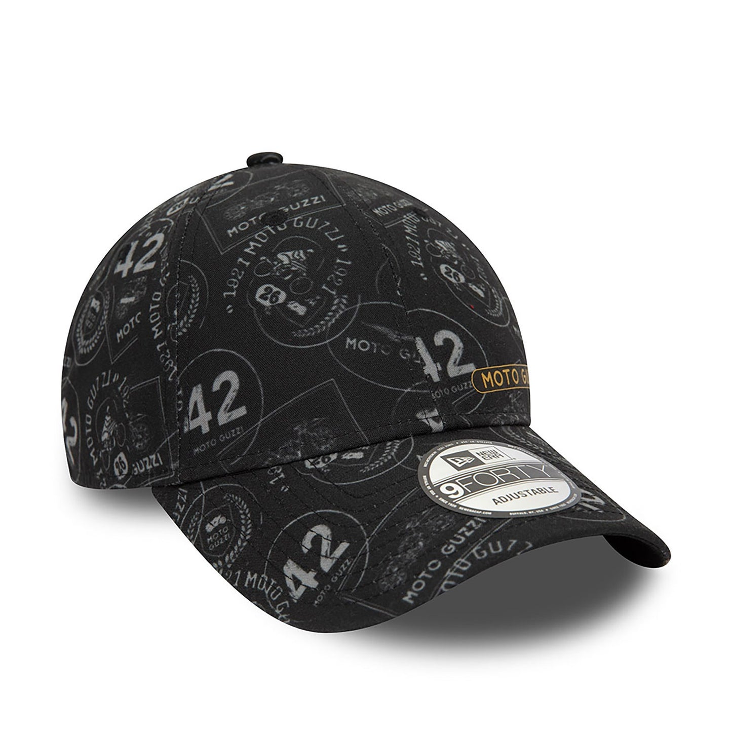 NEW ERA 9forty kappe moto guzzi all over print, Schwarz