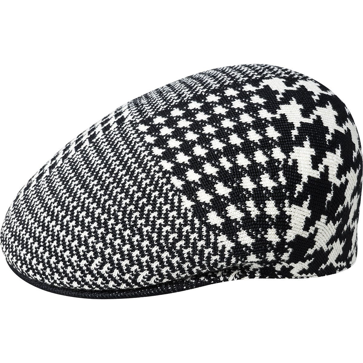 Kangol abstract houndstooth 507 flatcap, Schwarz