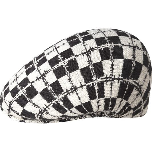 Kangol Barbed Check 7100 Flatcap Schirmmütze, Schwarz