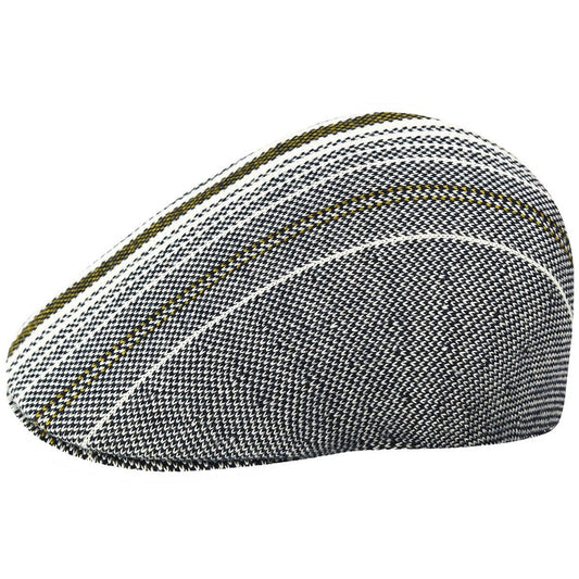 Kangol birds eye stripe 507 flatcap, Grau