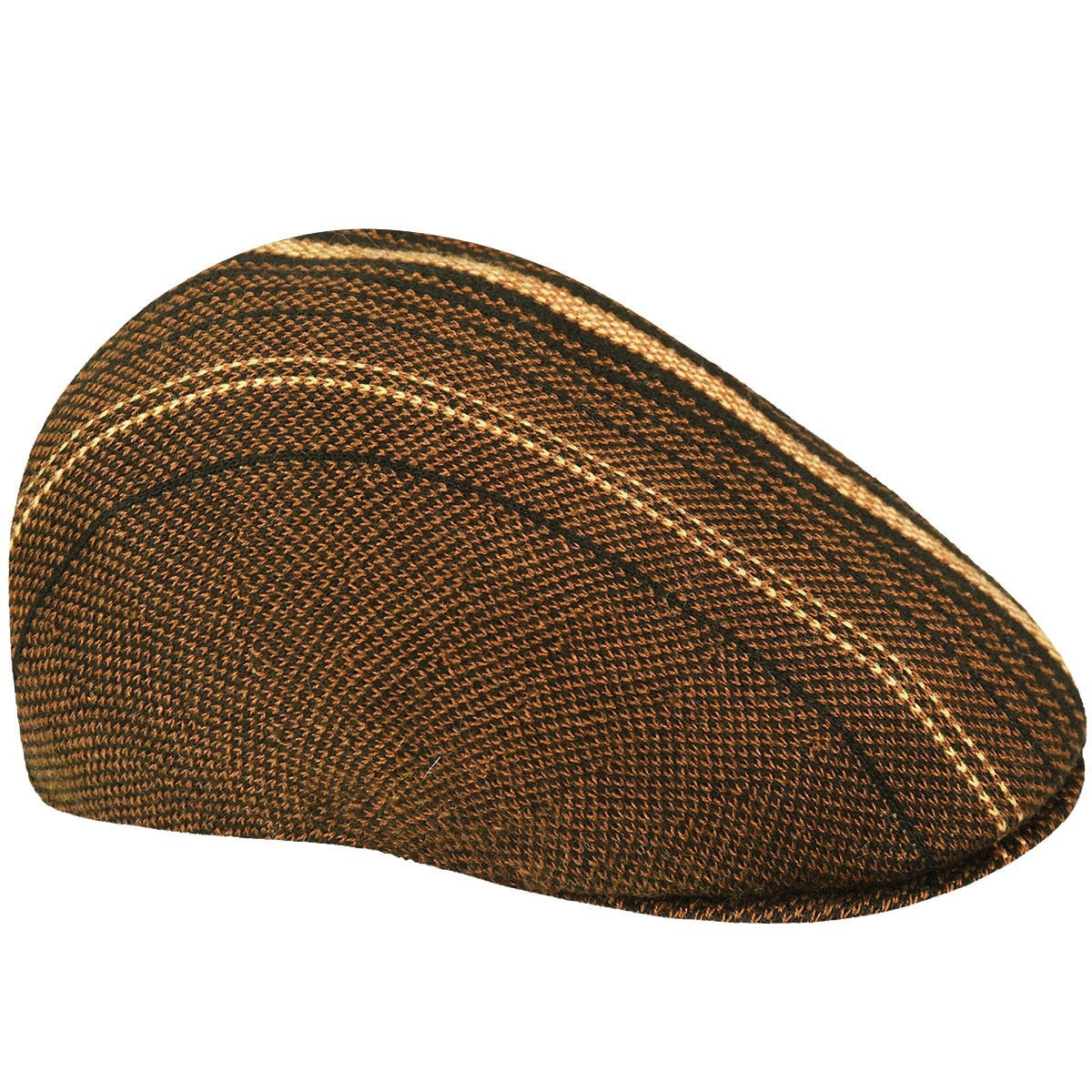 Kangol birds eye stripe 507 flatcap, Braun