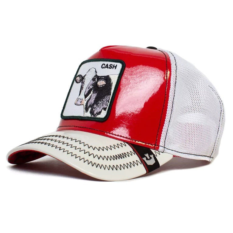 Goorin Bros cow cash golden calf patent trucker cap, Rot