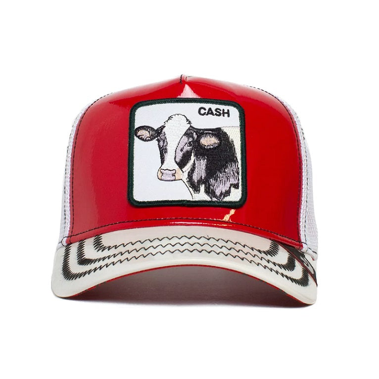 Goorin Bros cow cash golden calf patent trucker cap, Rot