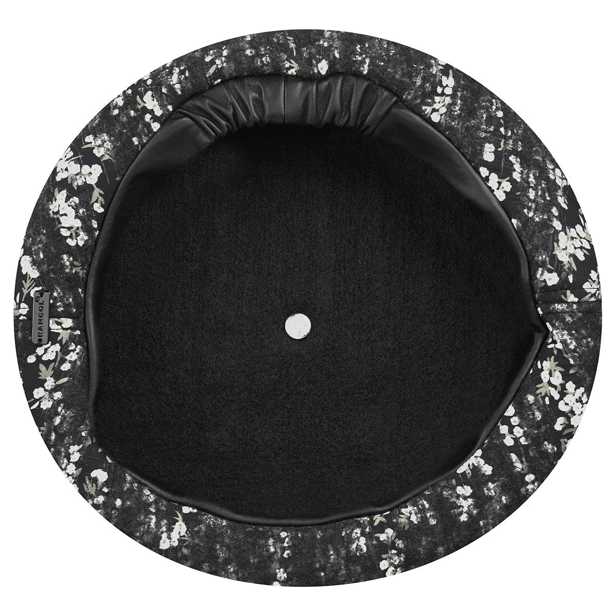 Kangol needlepunch floral beret baskenmütze, Schwarz