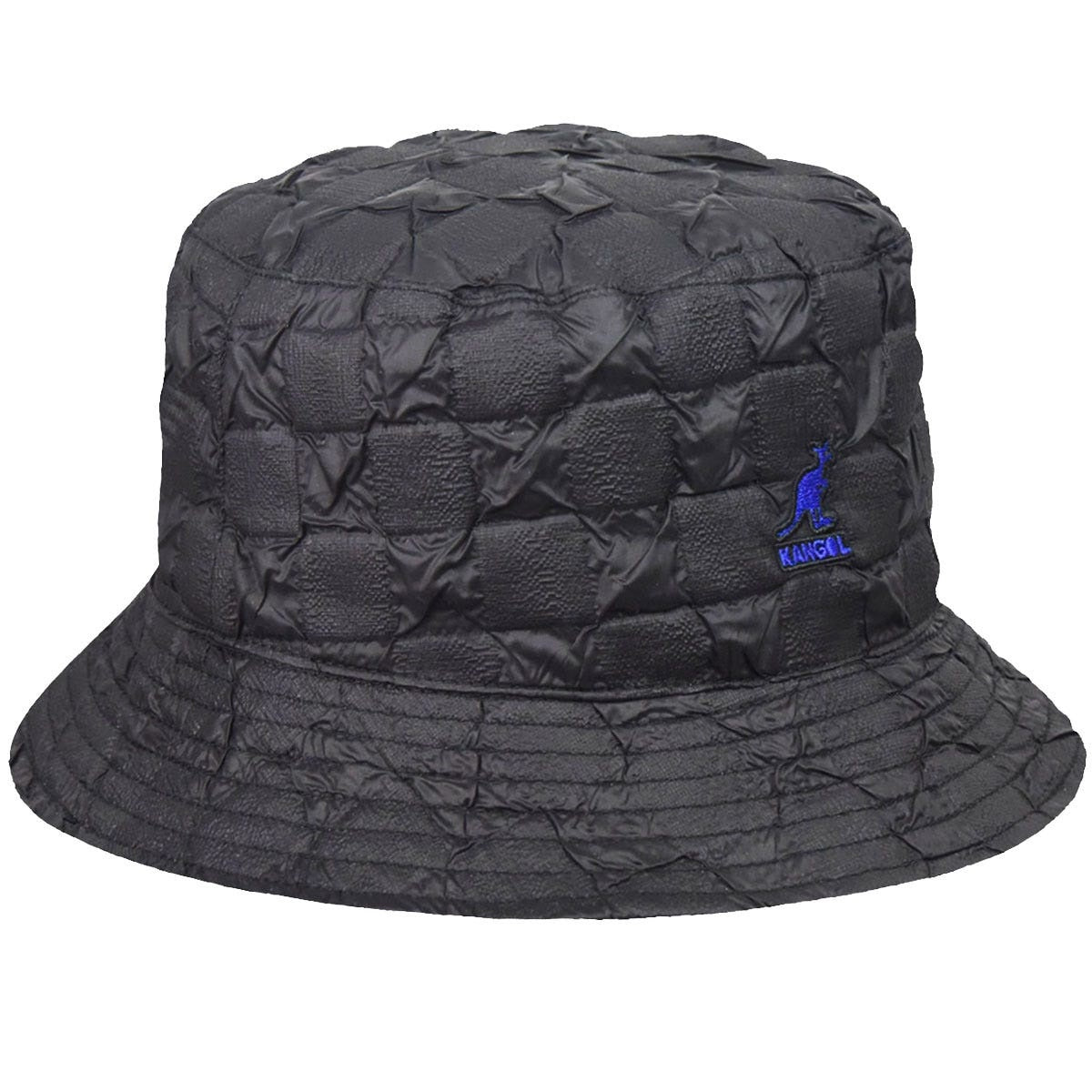 Kangol pucker check bucket fischerhut, Schwarz