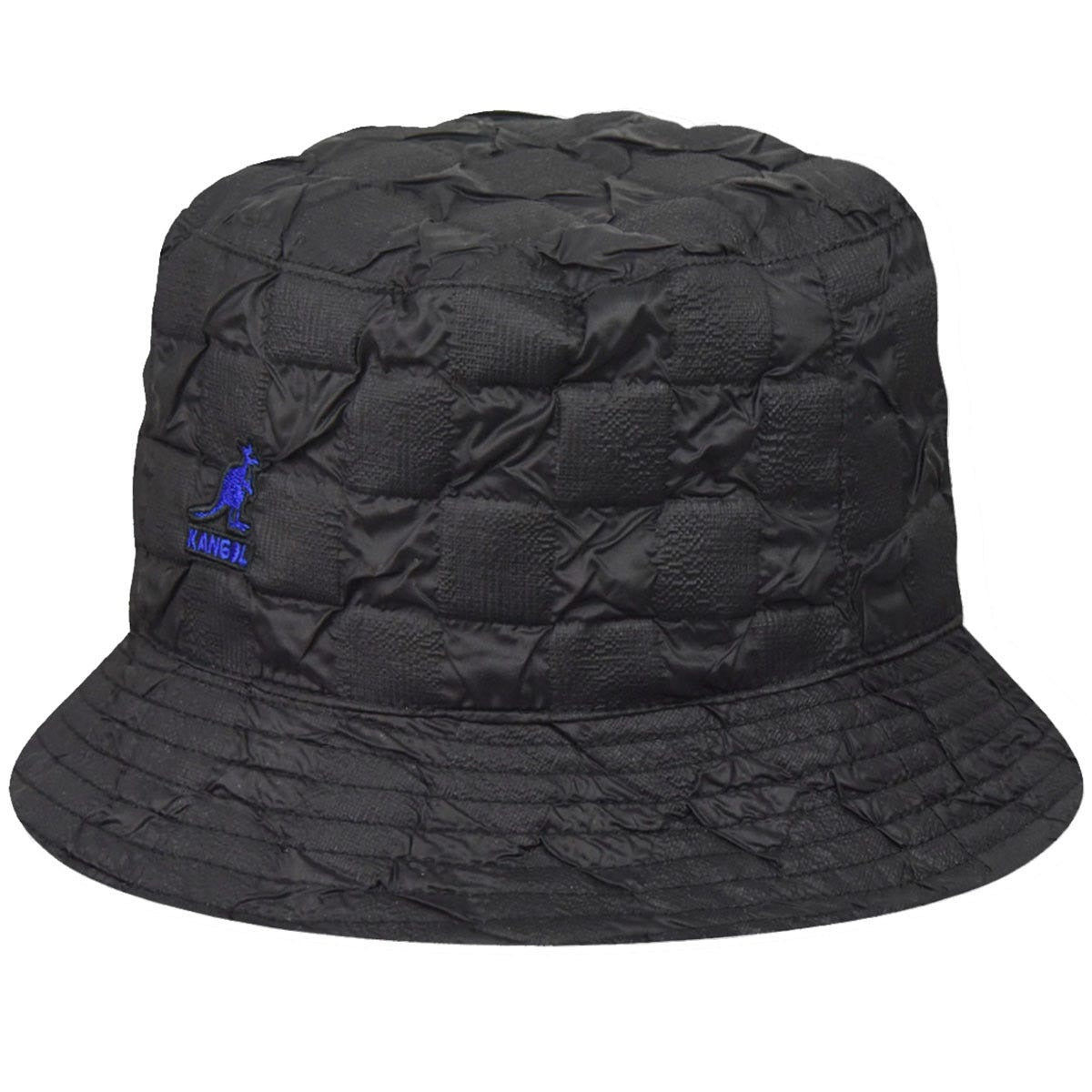 Kangol pucker check bucket fischerhut, Schwarz