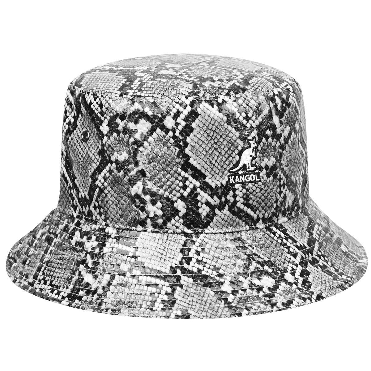 Kangol snakeskin bucket fischerhut, Schwarz