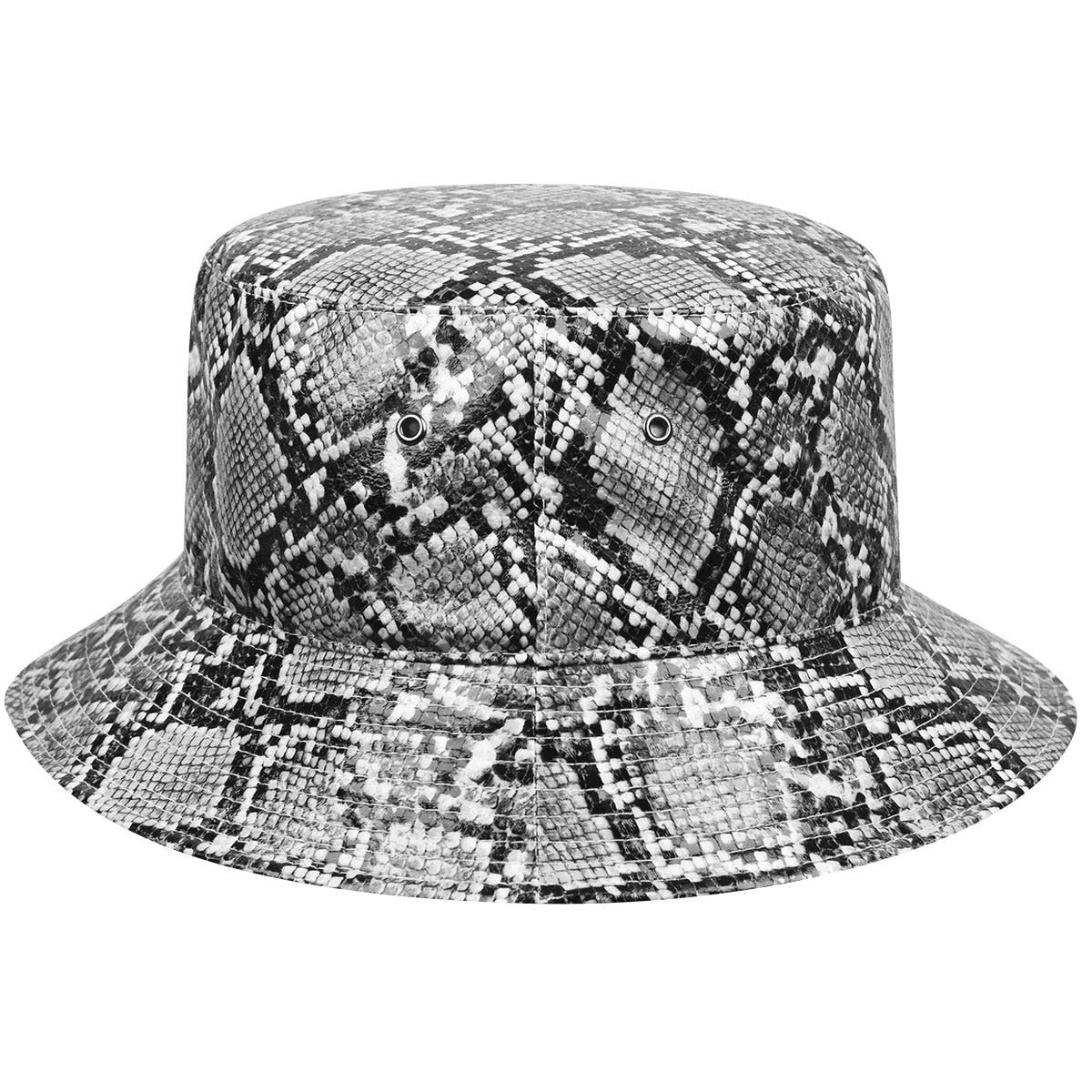 Kangol snakeskin bucket fischerhut, Schwarz