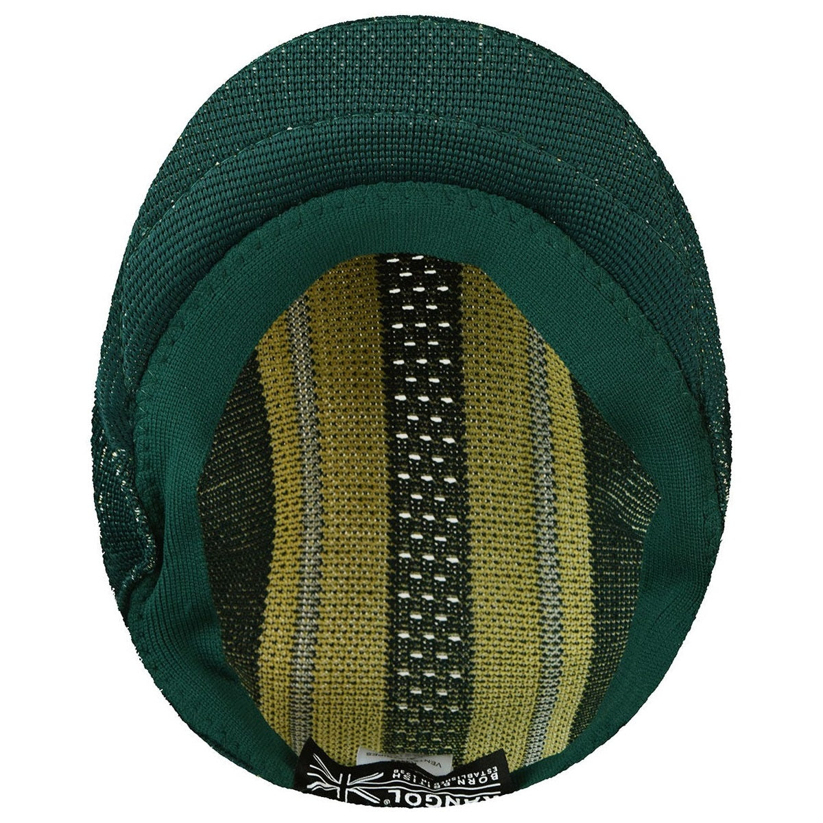 Kangol vented stripe 504 flatcap, Grün