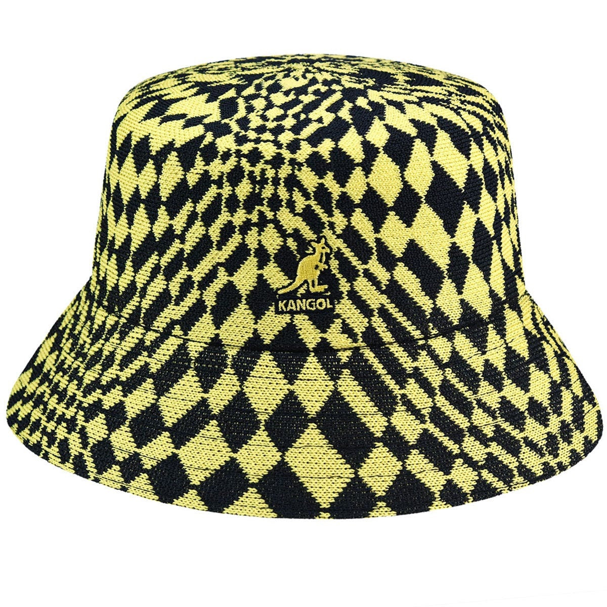 Kangol warped check fischerhut, Marine/Gelb