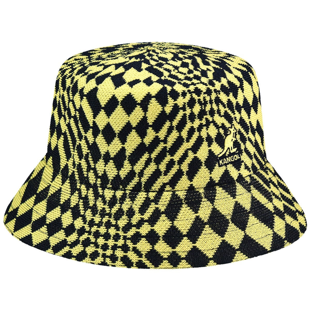 Kangol warped check fischerhut, Marine/Gelb