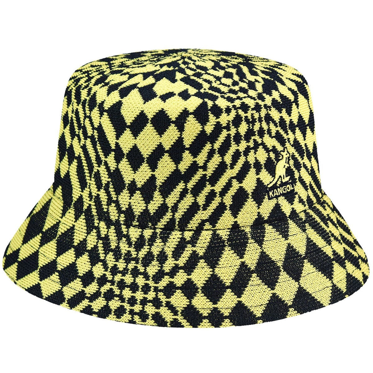 Kangol warped check fischerhut, Marine/Gelb