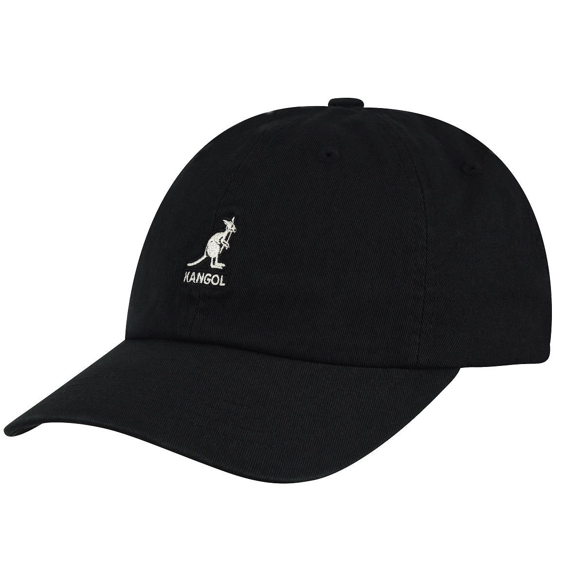 Kangol washed cotton adjustable baseball cap, Schwarz