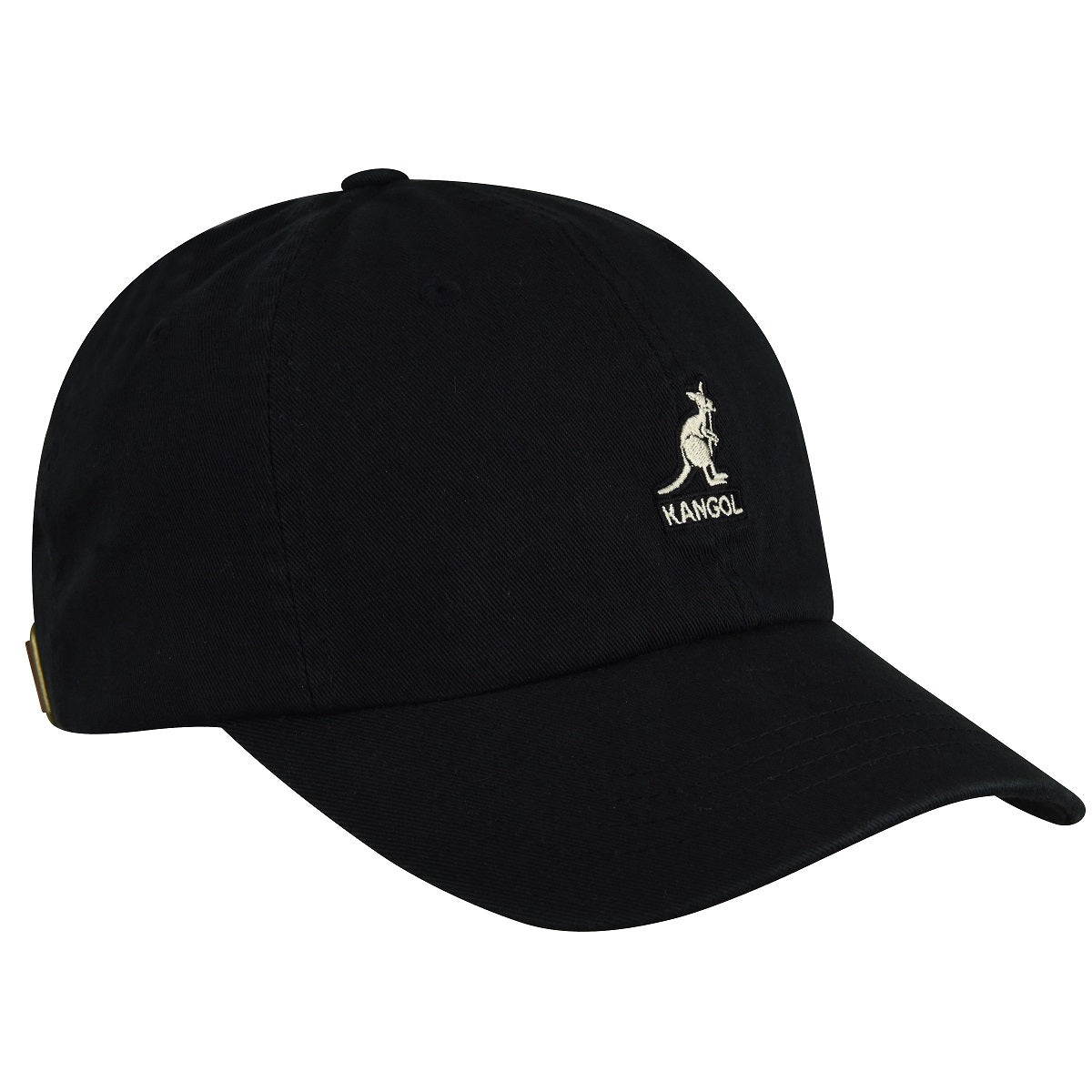 Kangol washed cotton adjustable baseball cap, Schwarz