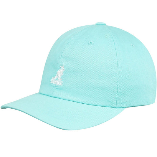 Kangol washed cotton adjustable baseball cap aqua, Blau