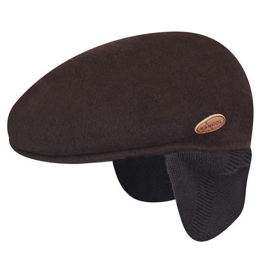 Kangol schiebermütze wolle 504 earlap flatcap, Braun