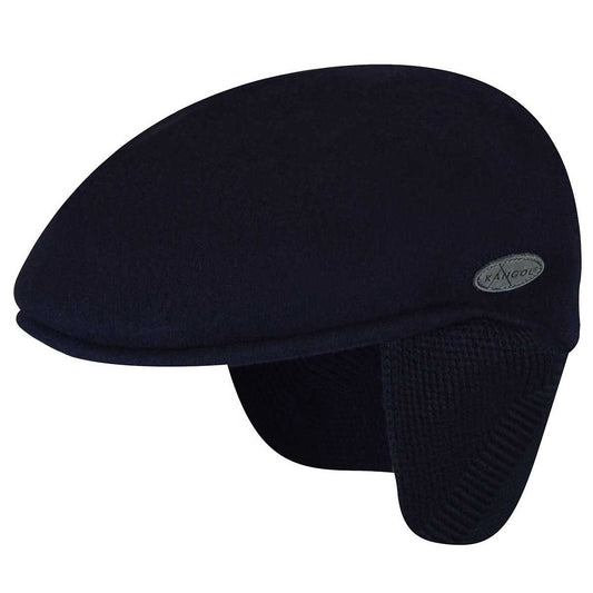 Kangol schiebermütze wolle 504 earlap flatcap, Marine