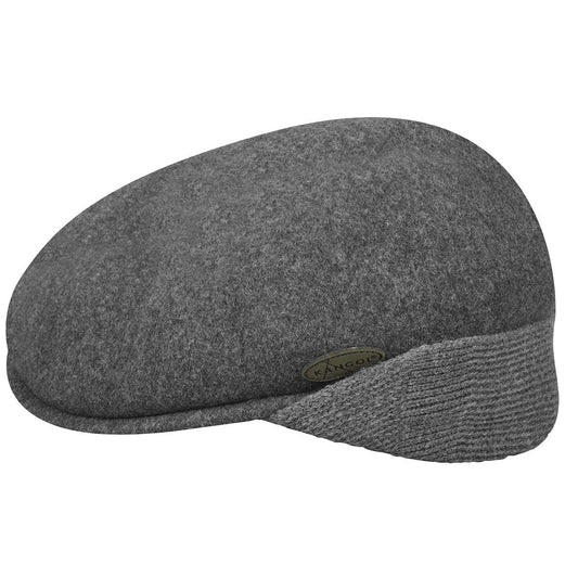 Kangol schiebermütze wolle 504 earlap flatcap, Grau