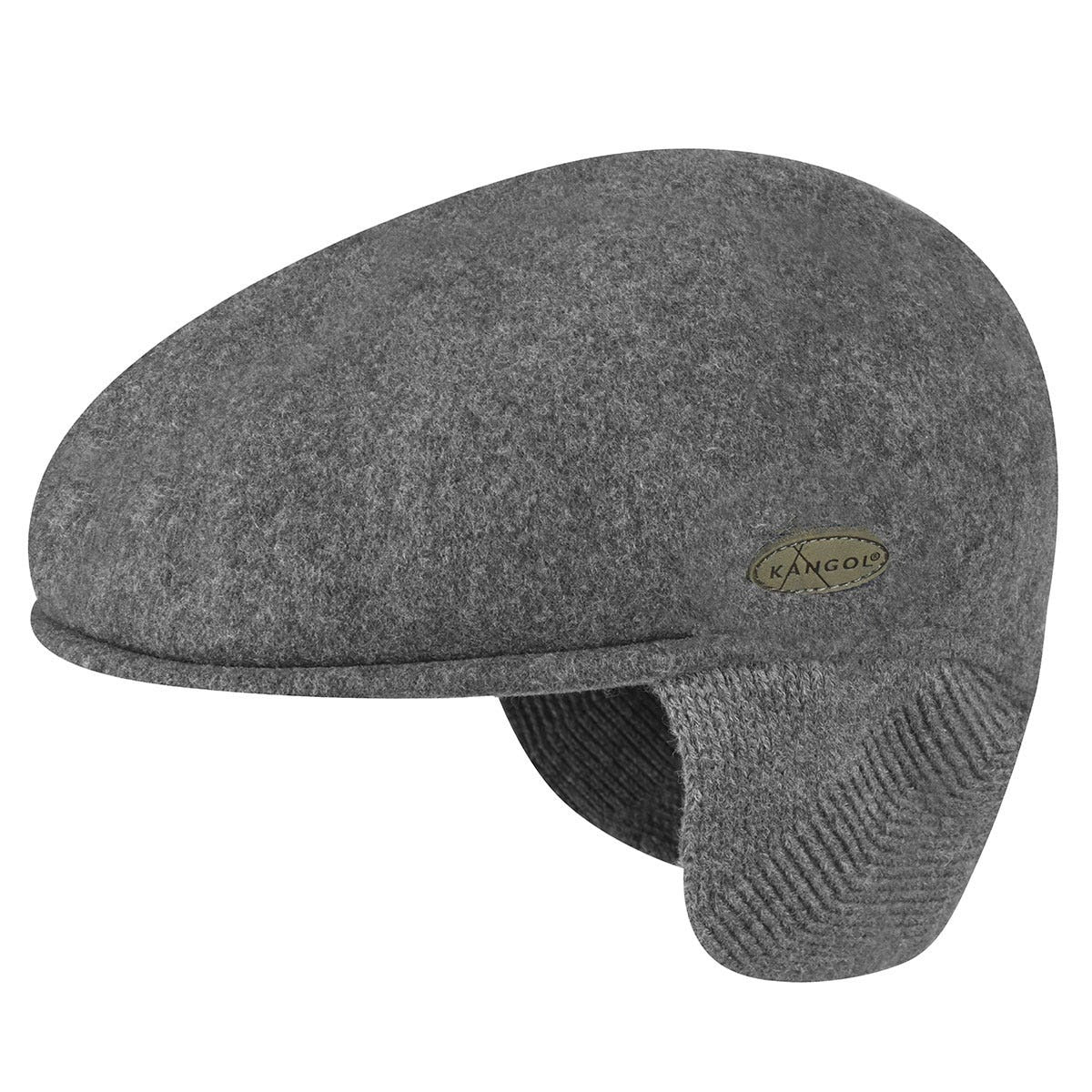 Kangol schiebermütze wolle 504 earlap flatcap, Grau