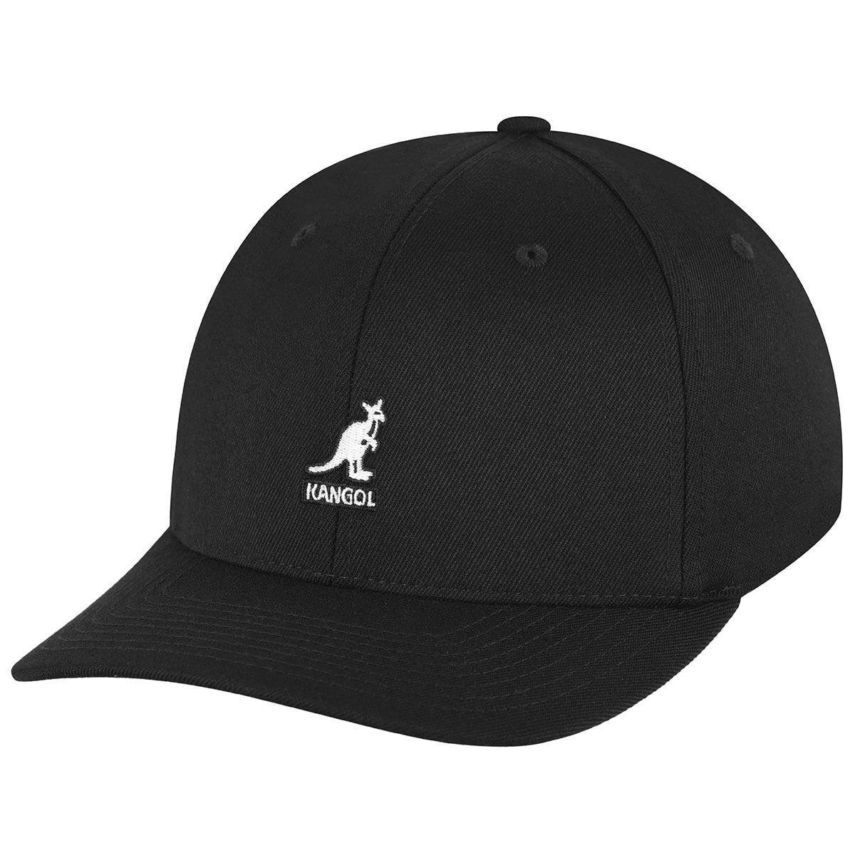 Kangol wool flexfit baseball cap, Schwarz