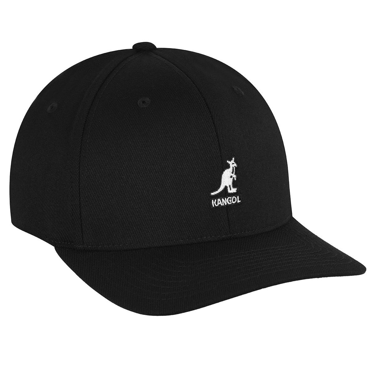 Kangol wool flexfit baseball cap, Schwarz