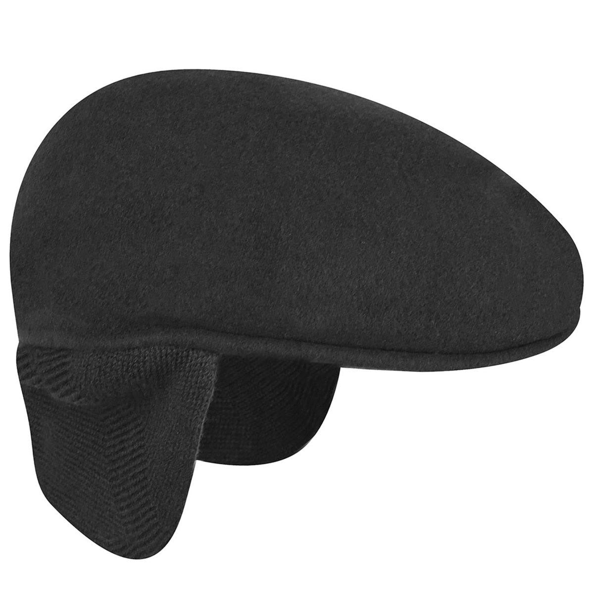 Kangol schiebermütze wolle 504 earlap flatcap, Schwarz