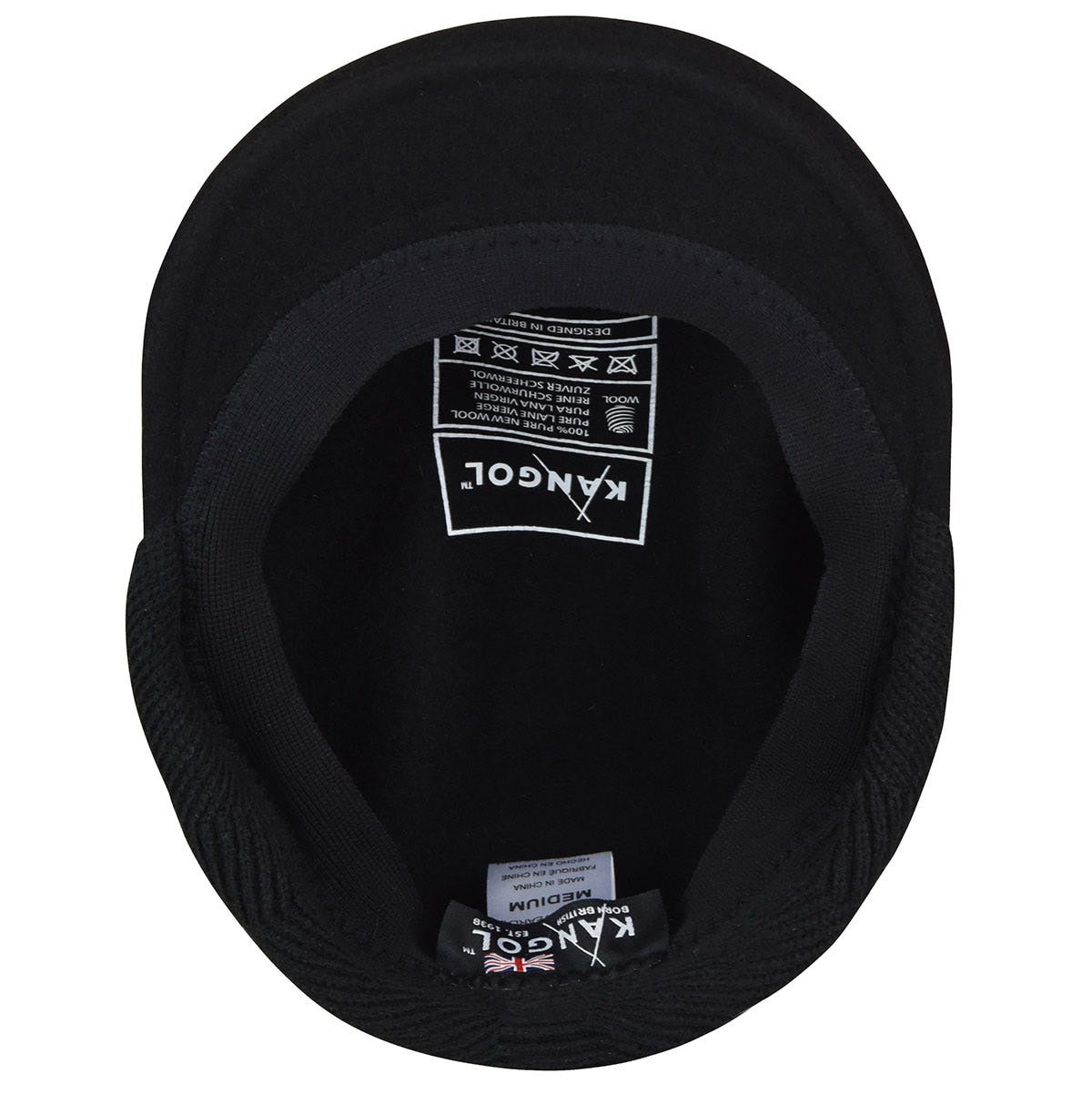 Kangol schiebermütze wolle 504 earlap flatcap, Schwarz