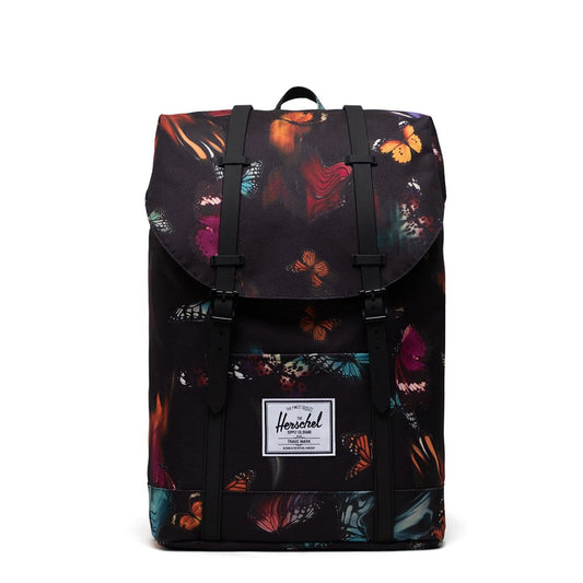 Herschel rucksack retreat warp butterflies, Schwarz